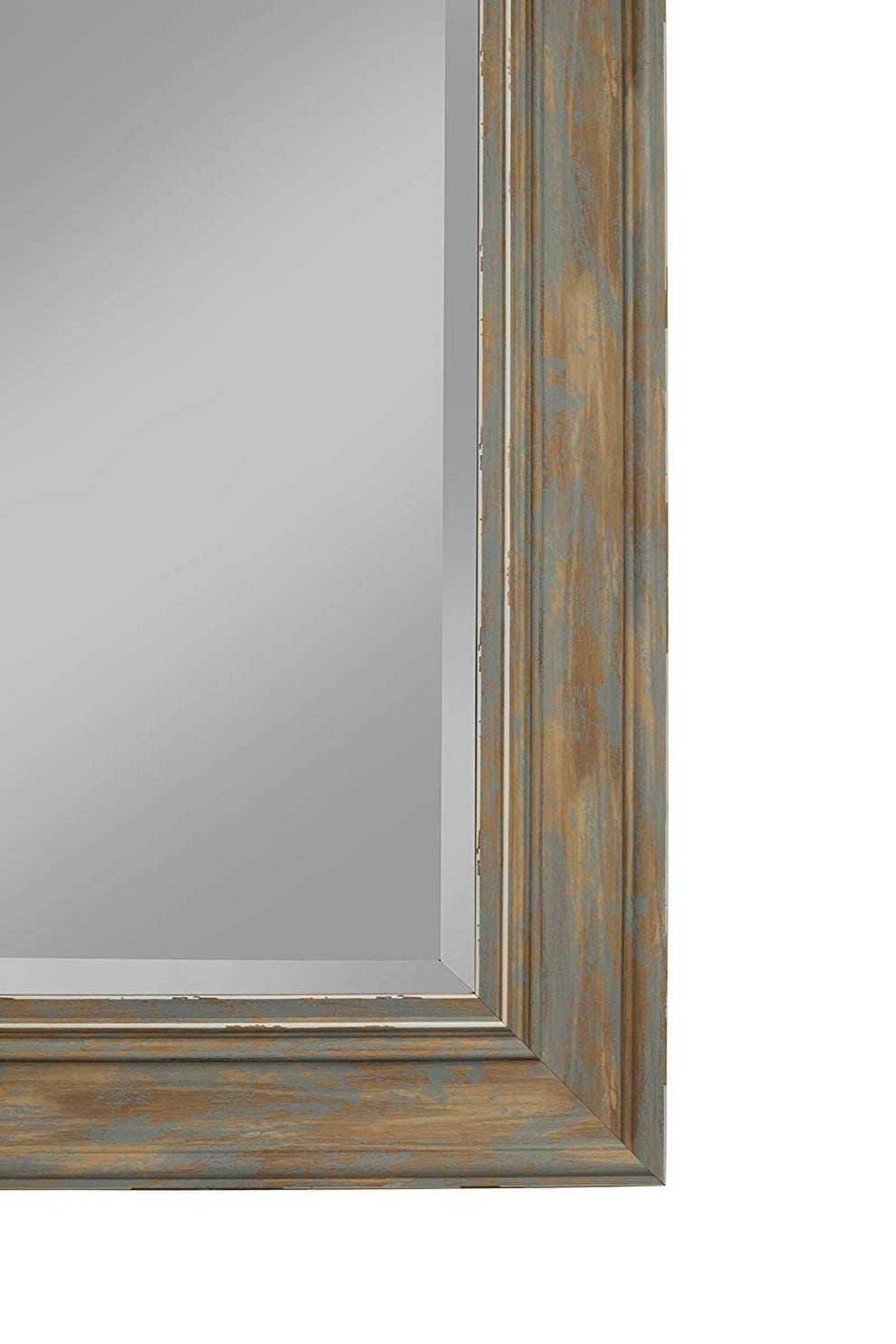 Farmhouse Style Full Length Leaner Mirror With Polystyrene Frame, Blue By Benzara | Mirrors |  Modishstore  - 5