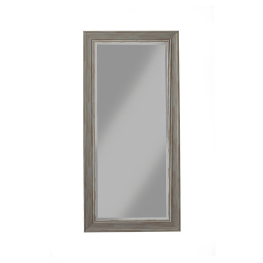 Farmhouse Style Full Length Leaner Mirror With Polystyrene Frame, Antique Gray By Benzara | Mirrors |  Modishstore 