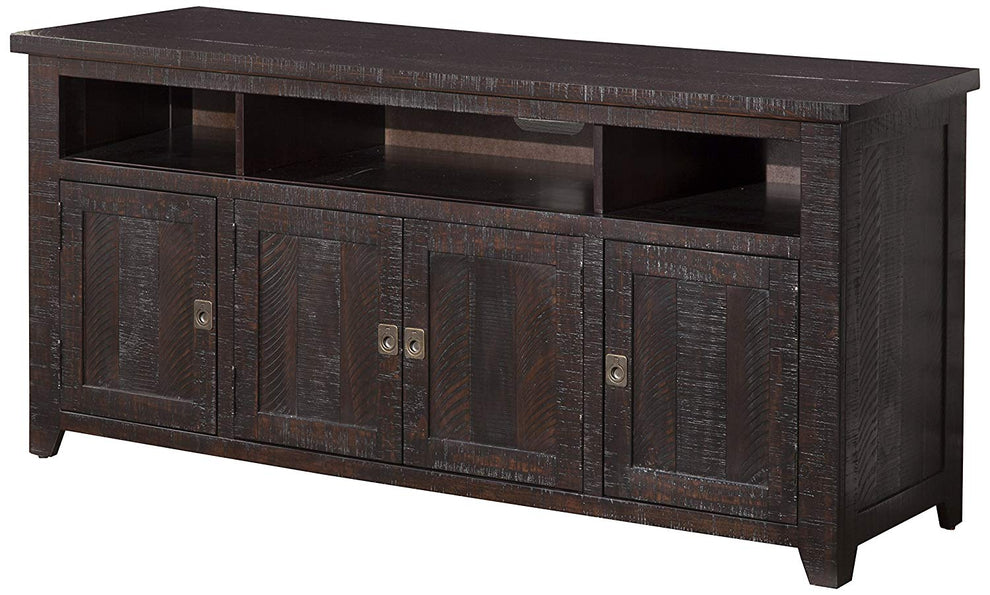Wooden Tv Stand With 3 Shelves And Cabinets, Espresso Brown  By Benzara | TV Stands |  Modishstore  - 2