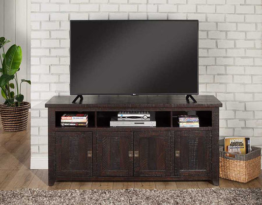 Wooden Tv Stand With 3 Shelves And Cabinets, Espresso Brown  By Benzara | TV Stands |  Modishstore 