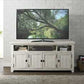 Wooden Tv Stand With 3 Shelves And Cabinets, White  By Benzara | TV Stands |  Modishstore  - 2