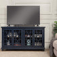 Wooden Tv Stand With Trellis Detailed Doors, Blue By Benzara | TV Stands |  Modishstore 