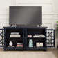 Wooden Tv Stand With Trellis Detailed Doors, Blue By Benzara | TV Stands |  Modishstore  - 4