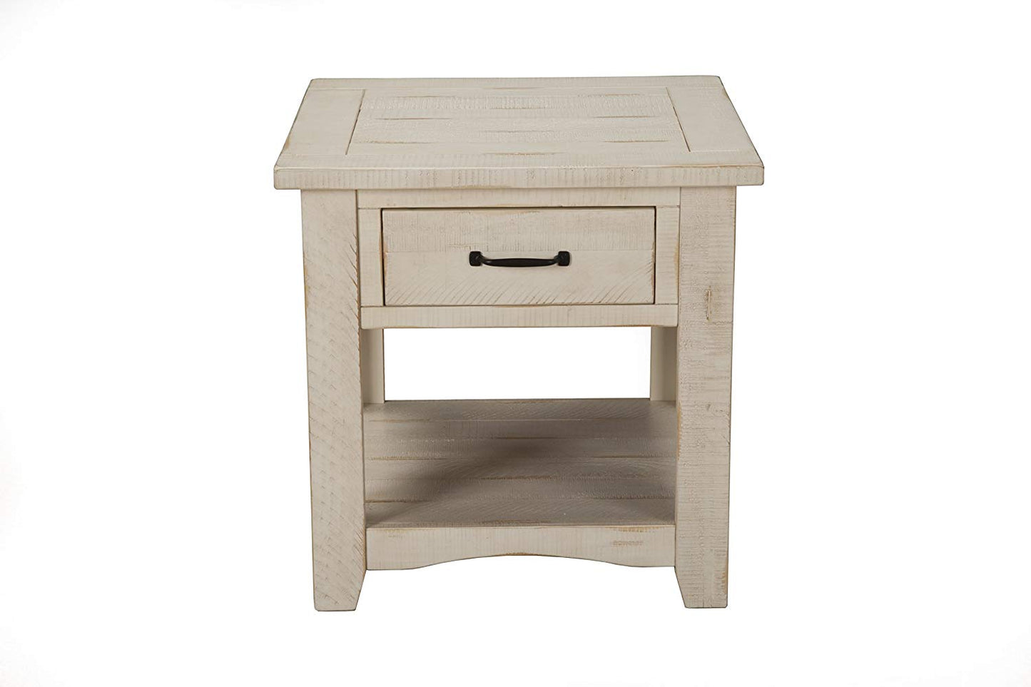 Wooden End Table With 1 Drawer & 1 Shelf, Antique White By Benzara | End Tables | Modishstore - 3