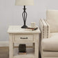Wooden End Table With 1 Drawer & 1 Shelf, Antique White By Benzara | End Tables | Modishstore