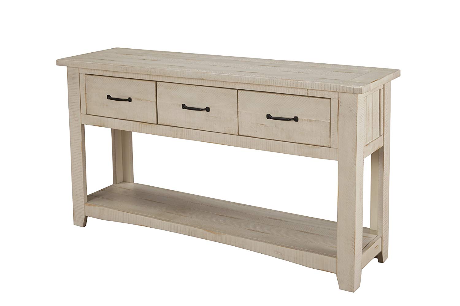 Wooden Console Table With Three Drawers, Antique White  By Benzara | Console Tables |  Modishstore  - 3