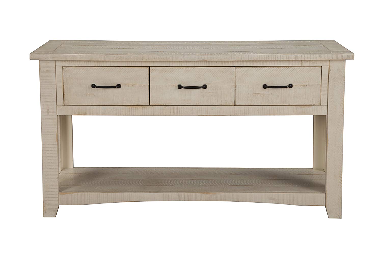 Wooden Console Table With Three Drawers, Antique White  By Benzara | Console Tables |  Modishstore 