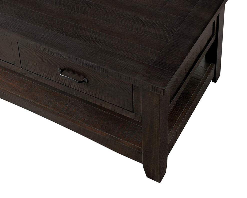 Wooden Coffee Table With Two Drawers, Espresso Brown By Benzara | Coffee Tables |  Modishstore  - 4