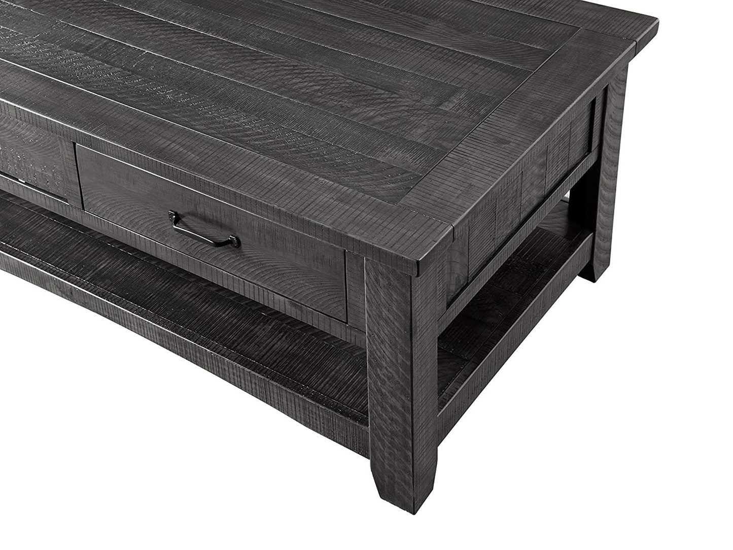 Wooden Coffee Table With Two Spacious Drawers, Gray By Benzara | Coffee Tables | Modishstore - 3