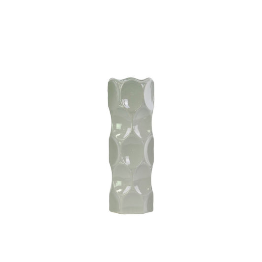 Cylindrical Ceramic Vase With Dimpled Sides, Medium, Gray  By Benzara | Vases |  Modishstore 