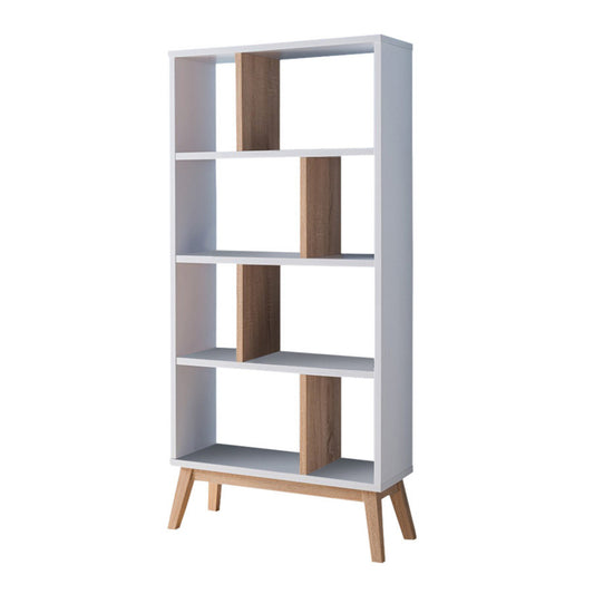 Wooden Display Cabinet With 4 Shelves In White And Brown  By Benzara | Bookcases |  Modishstore 