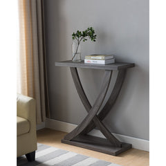 Wooden Console Table,  Distressed Gray By Benzara
