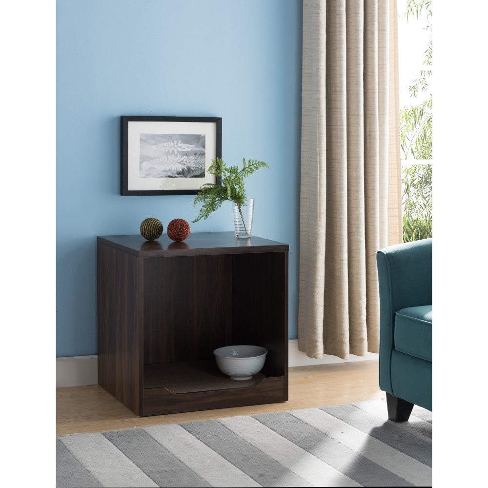 22 Inch Wooden Pet End Table With Mat, Brown  By Benzara | End Tables |  Modishstore 