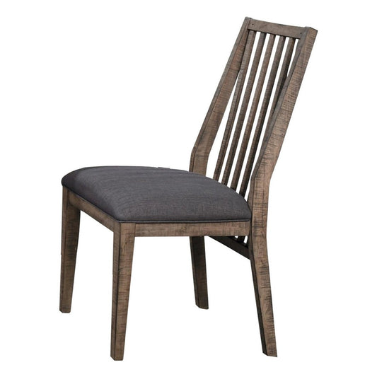 Wood Veneer Side Chair With Slatted Back, Brown, Set Of 2 By Benzara | Dining Chairs |  Modishstore 
