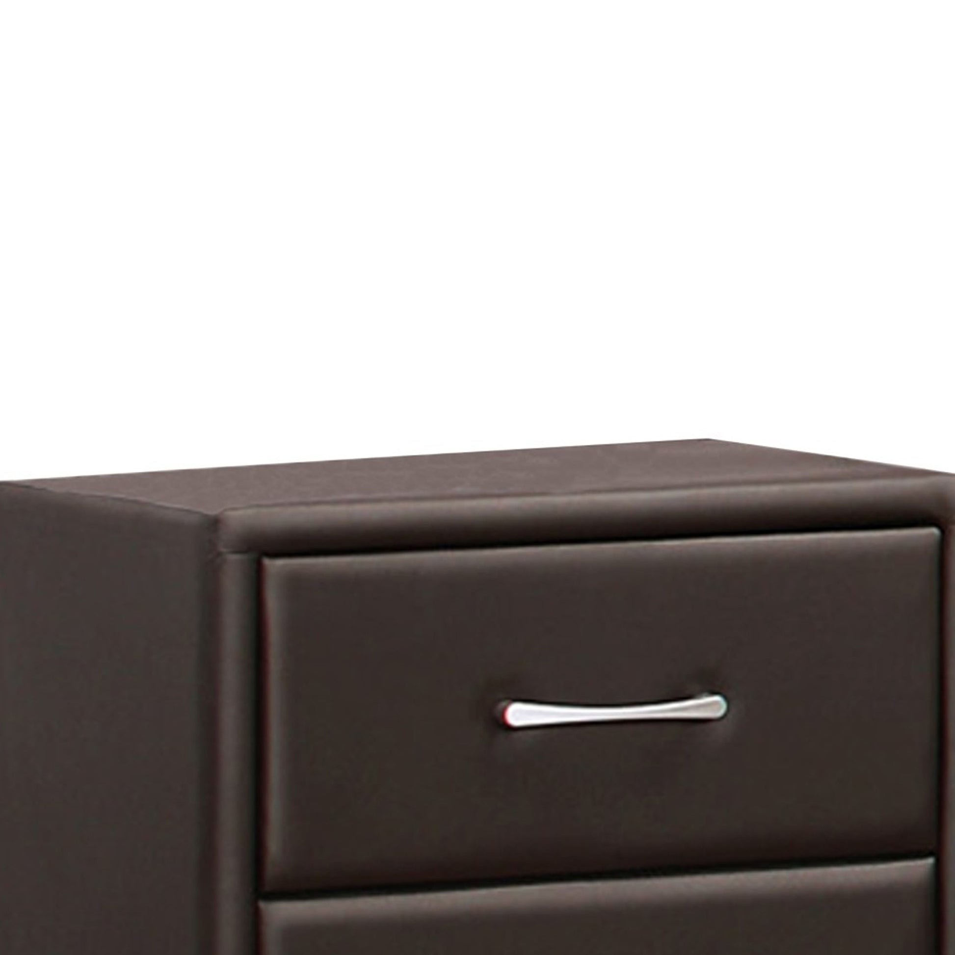 2 Drawer Night Stand In Wood And Pvc, Black By Benzara | Nightstands |  Modishstore  - 4