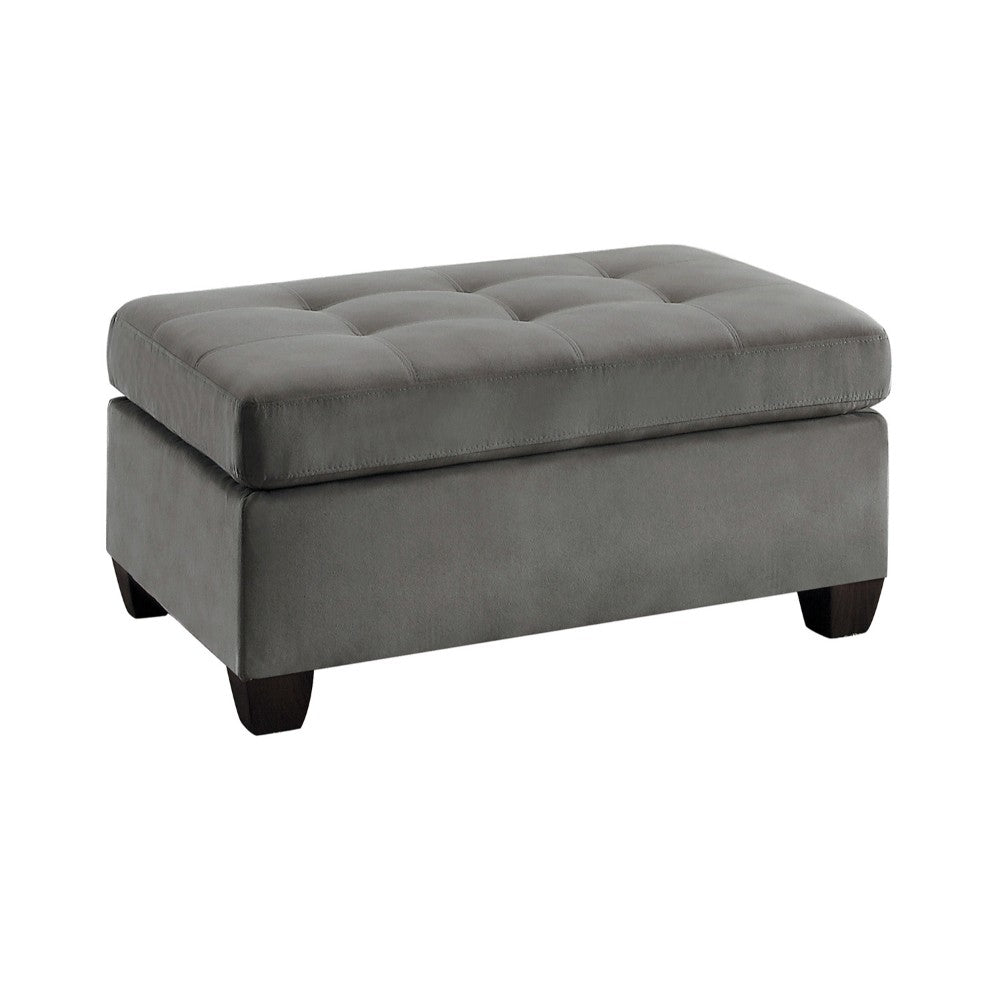 Tufted Ottoman With Polyester Upholstery, Taupe Gray  By Benzara | Ottomans |  Modishstore 