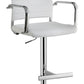 Modern Leatherette Padded Metal Bar Stool With Arms, White & Silver  By Benzara | Office Accessories |  Modishstore 