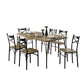 7-Piece Wooden Dining Table Set In Gray And Weathered Brown By Benzara | Dining Sets |  Modishstore 