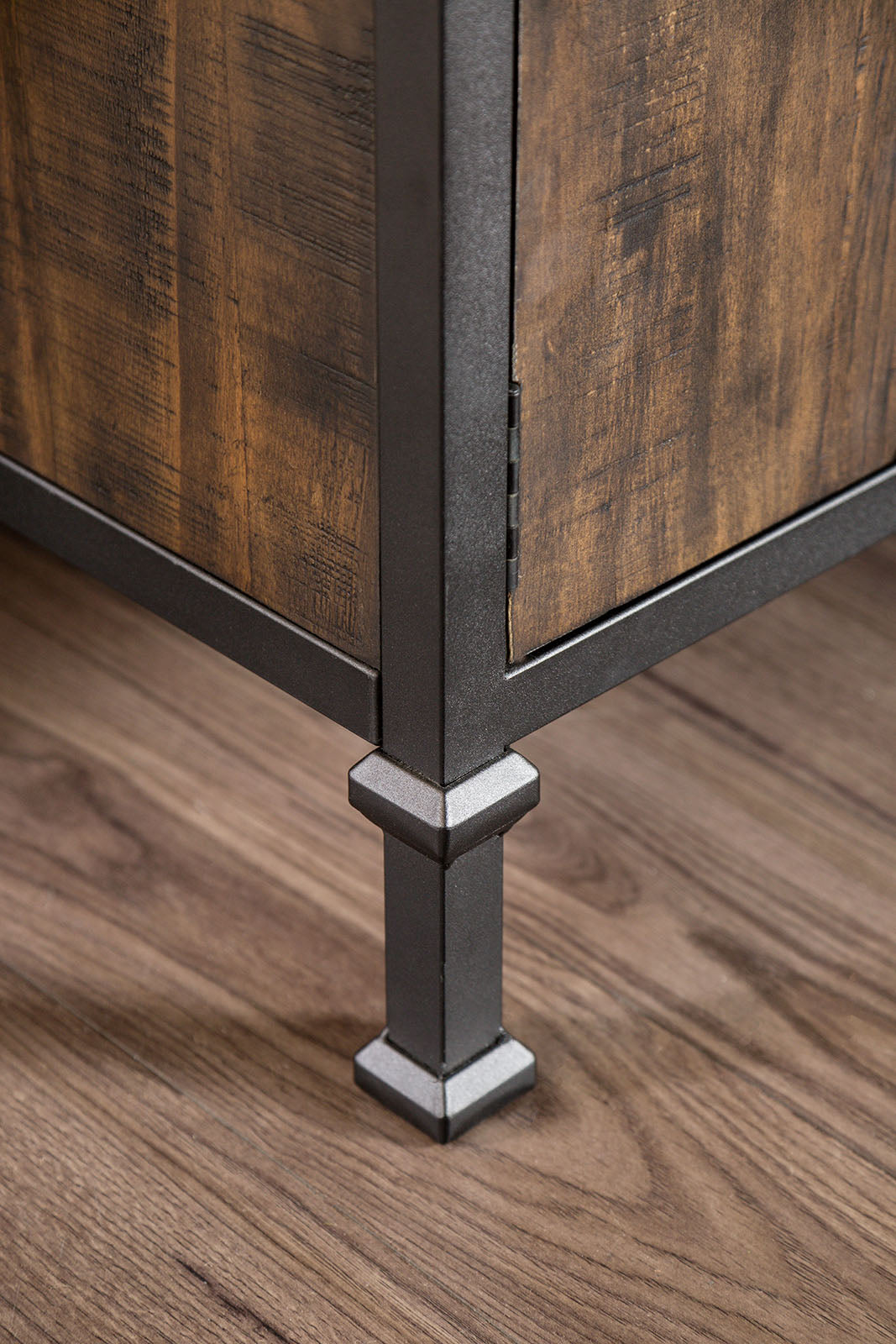 60" Wooden And Metal Frame Tv Stand With 2 Open Shelves, Brown  By Benzara | TV Stands |  Modishstore  - 3