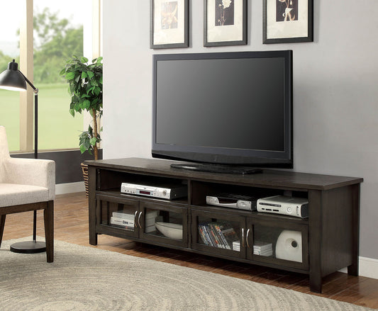 72" Wooden Tv Stand With 2 Cabinets And 2 Open Shelves In Brown  By Benzara | TV Stands |  Modishstore 