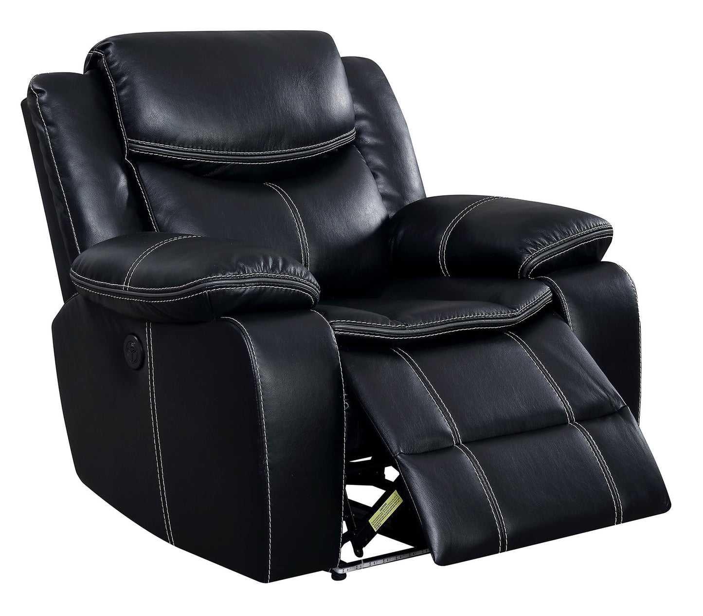 Leatherette Power Recliner With Cup Holders & Storage, Black By Benzara | Chairs & Recliners |  Modishstore 