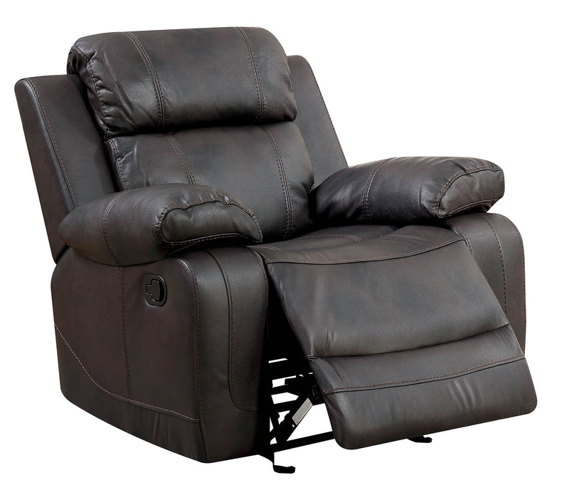 Leather Upholstered Glider  Recliner Chair, Brown By Benzara | Chairs & Recliners |  Modishstore 