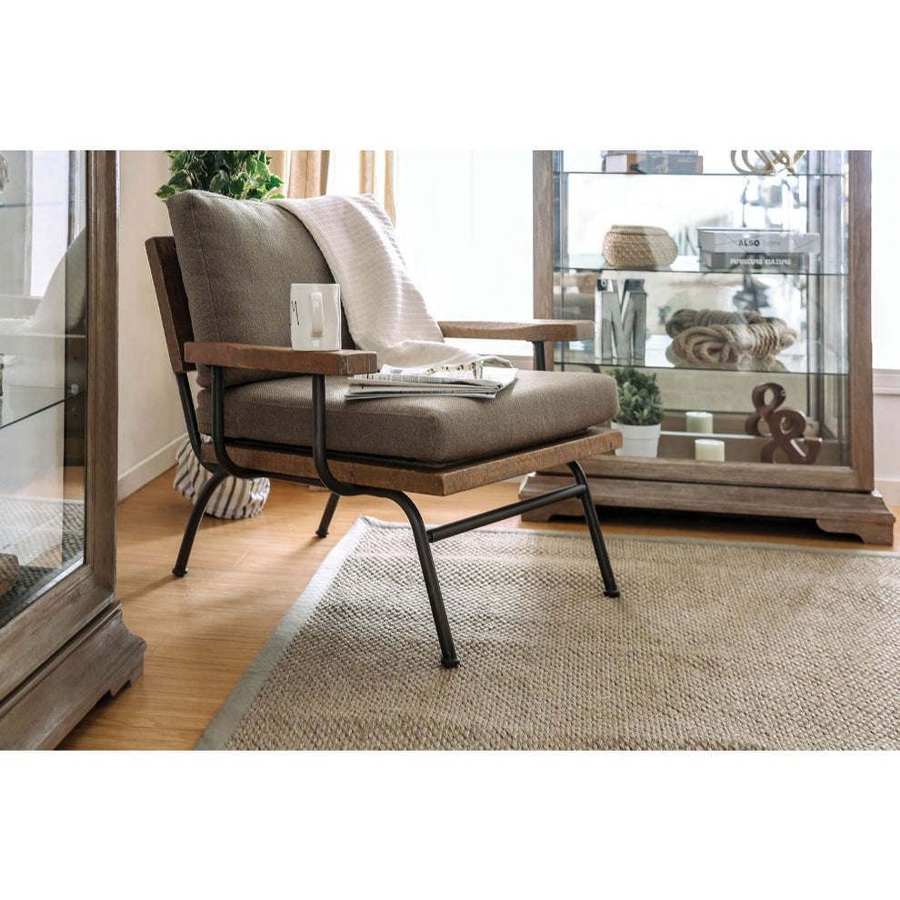 Fabric Upholstered Accent Chair, In Brown And Black By Benzara | Accent Chairs |  Modishstore  - 2