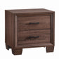Wooden 2 Drawer Nightstand, Medium Warm Brown By Benzara | Nightstands |  Modishstore  - 2