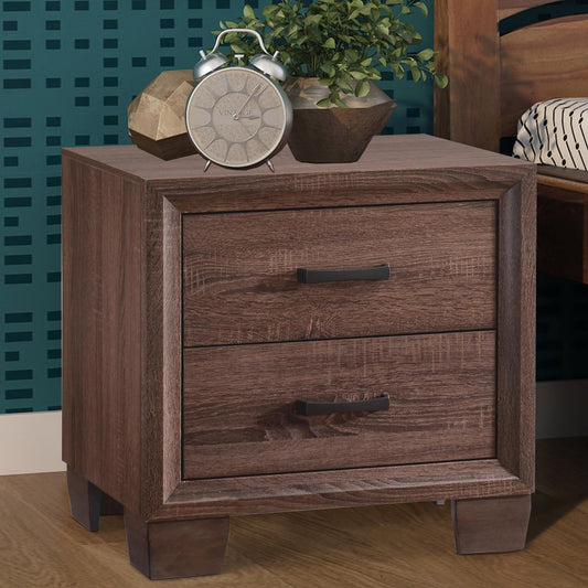 Wooden 2 Drawer Nightstand, Medium Warm Brown By Benzara | Nightstands |  Modishstore 