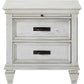 Wooden Nightstand With 2 Drawers & 1 Pull Out Tray, White  By Benzara | Nightstands |  Modishstore  - 2