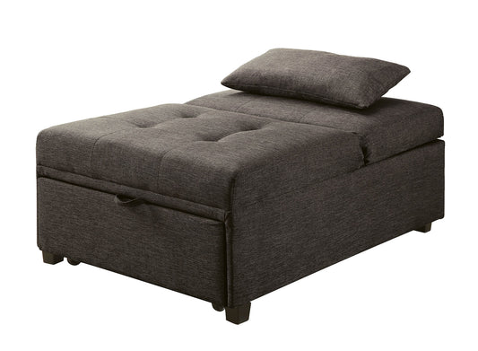 Tufted Fabric Upholstered Folding Ottoman With Storage, Dark Gray  By Benzara | Lounge Chairs |  Modishstore 