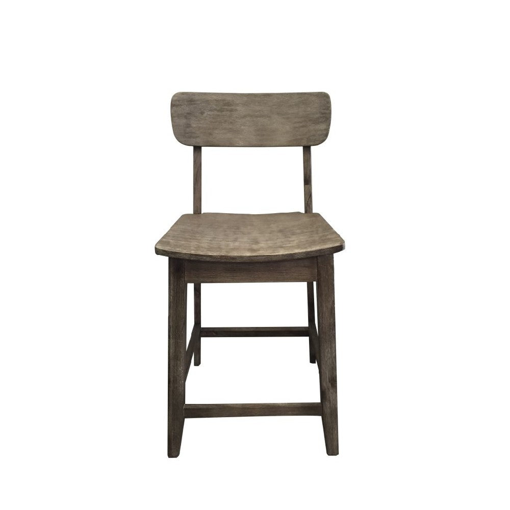 Curved Seat Wooden Frame Counter Stool With Cut Out Backrest, Gray By Benzara | Bar Stools & Table |  Modishstore  - 2