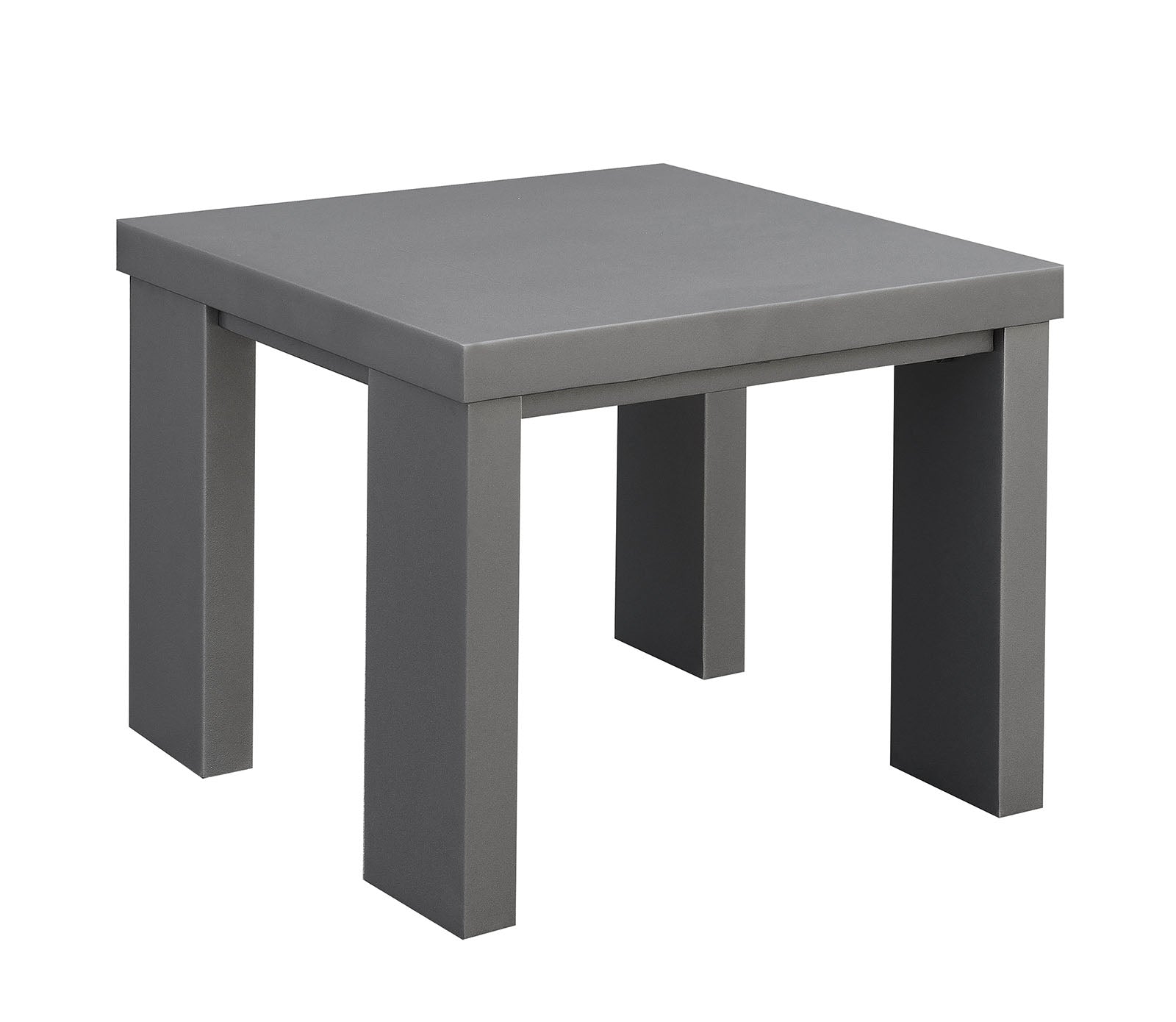 Aluminum Framed End Table With Plank Style Top, Gray  By Benzara | End Tables |  Modishstore 