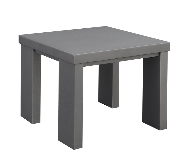 Aluminum Framed End Table With Plank Style Top, Gray  By Benzara | End Tables |  Modishstore 
