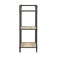 Four-Tier Metal Bookshelf With Wooden Shelves, Oak Brown & Gray By Benzara | Shelves & Shelving Units |  Modishstore  - 4