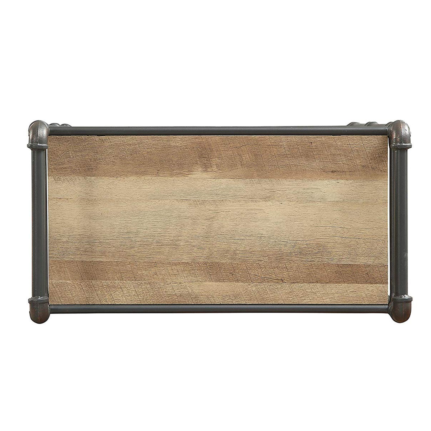 Four-Tier Metal Bookshelf With Wooden Shelves, Oak Brown & Gray By Benzara | Shelves & Shelving Units |  Modishstore  - 5