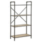 Three-Tier Metal Bookshelf With Wooden Shelves, Oak Brown & Gray  By Benzara | Bookcases |  Modishstore 
