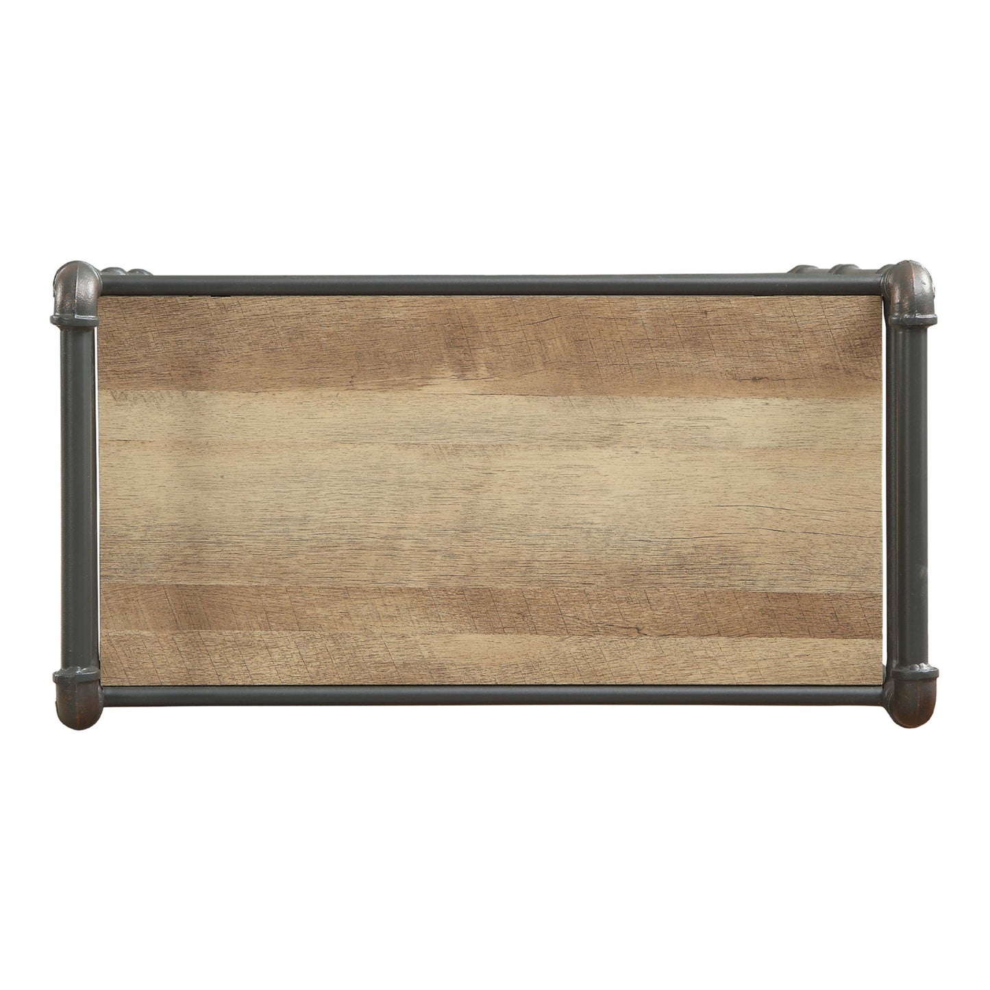 Three-Tier Metal Bookshelf With Wooden Shelves, Oak Brown & Gray  By Benzara | Bookcases |  Modishstore  - 5