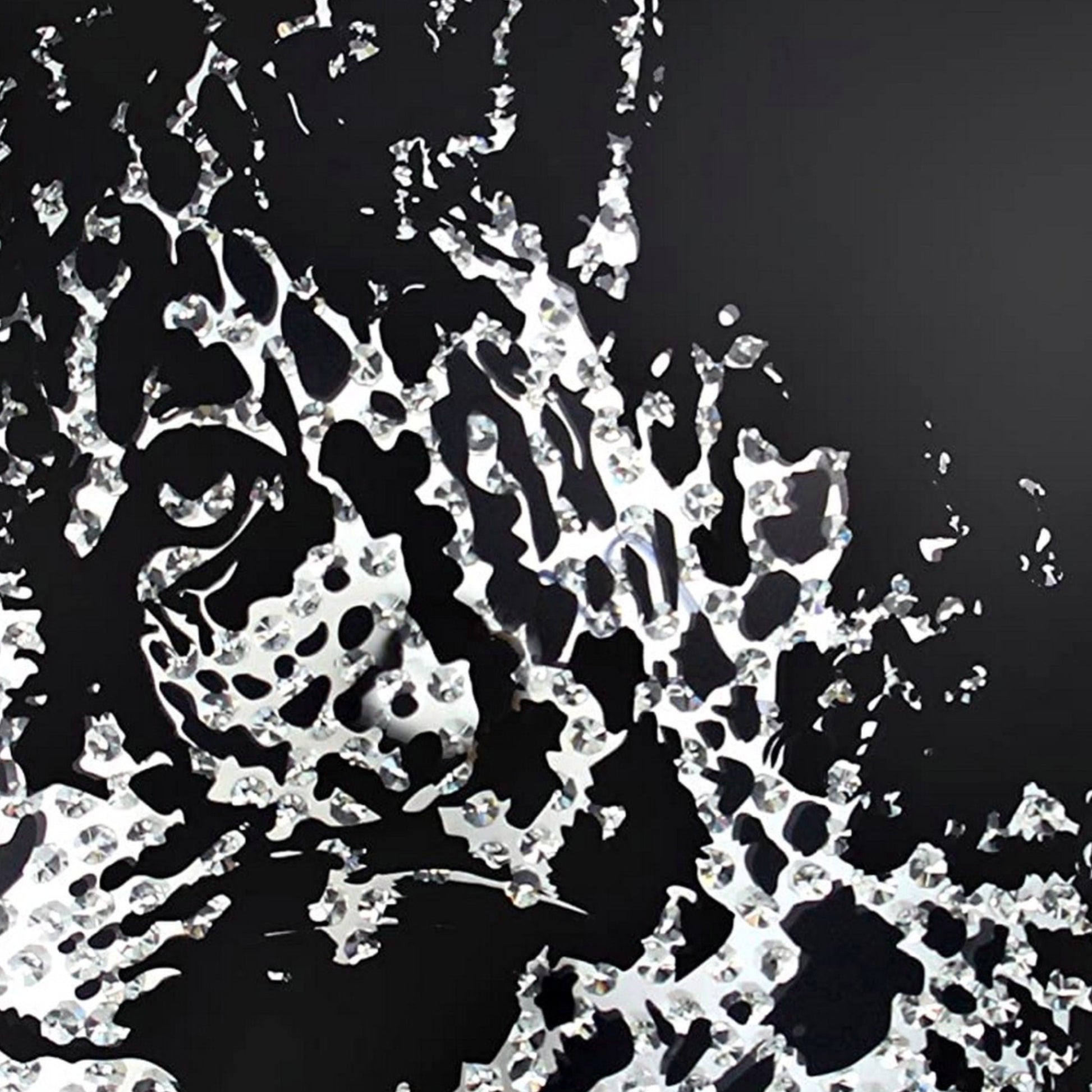 32'' Leopard Design Wall Decor With Faux Crystal Inlay, Silver By Benzara | Wall Decor |  Modishstore  - 4