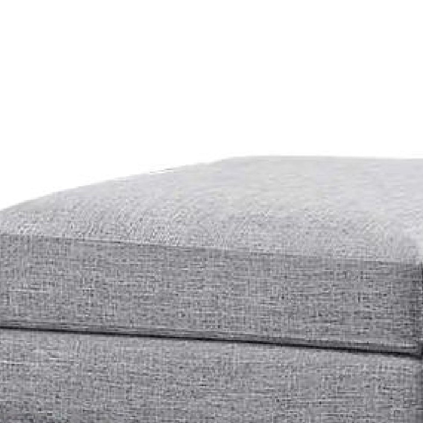 Fabric Upholstered Ottoman With Tappered Wooden Legs, Light Gray And Brown By Benzara | Ottomans |  Modishstore  - 2