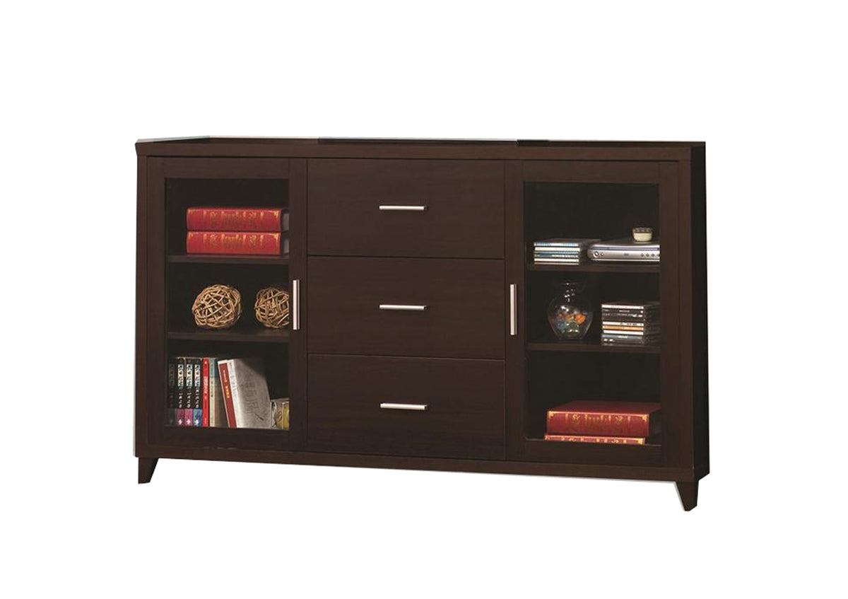Modern & Minimal Style Tv Console With Multi Shelves & Drawers, Cappuccino Brown  By Benzara | TV Stands |  Modishstore 