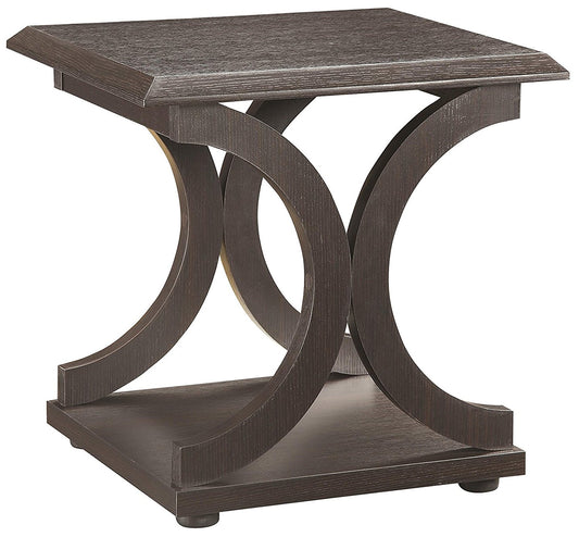 Contemporary Style C-Shaped End Table With Open Shelf & Tabletop, Espresso Brown  By Benzara | End Tables |  Modishstore 