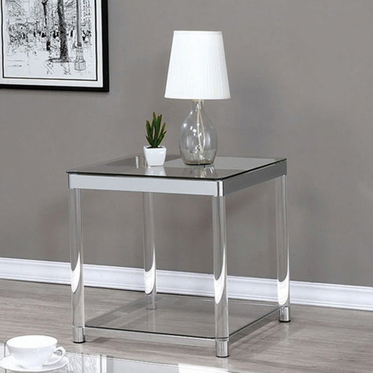 Contemporary Coffee Table With Tempered Glass Top & Chrome Silver Legs, Clear  By Benzara | Coffee Tables |  Modishstore 