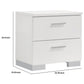 Wooden Nightstand With 2 Drawers And Chrome Metal Legs, White By Benzara | Nightstands |  Modishstore  - 2
