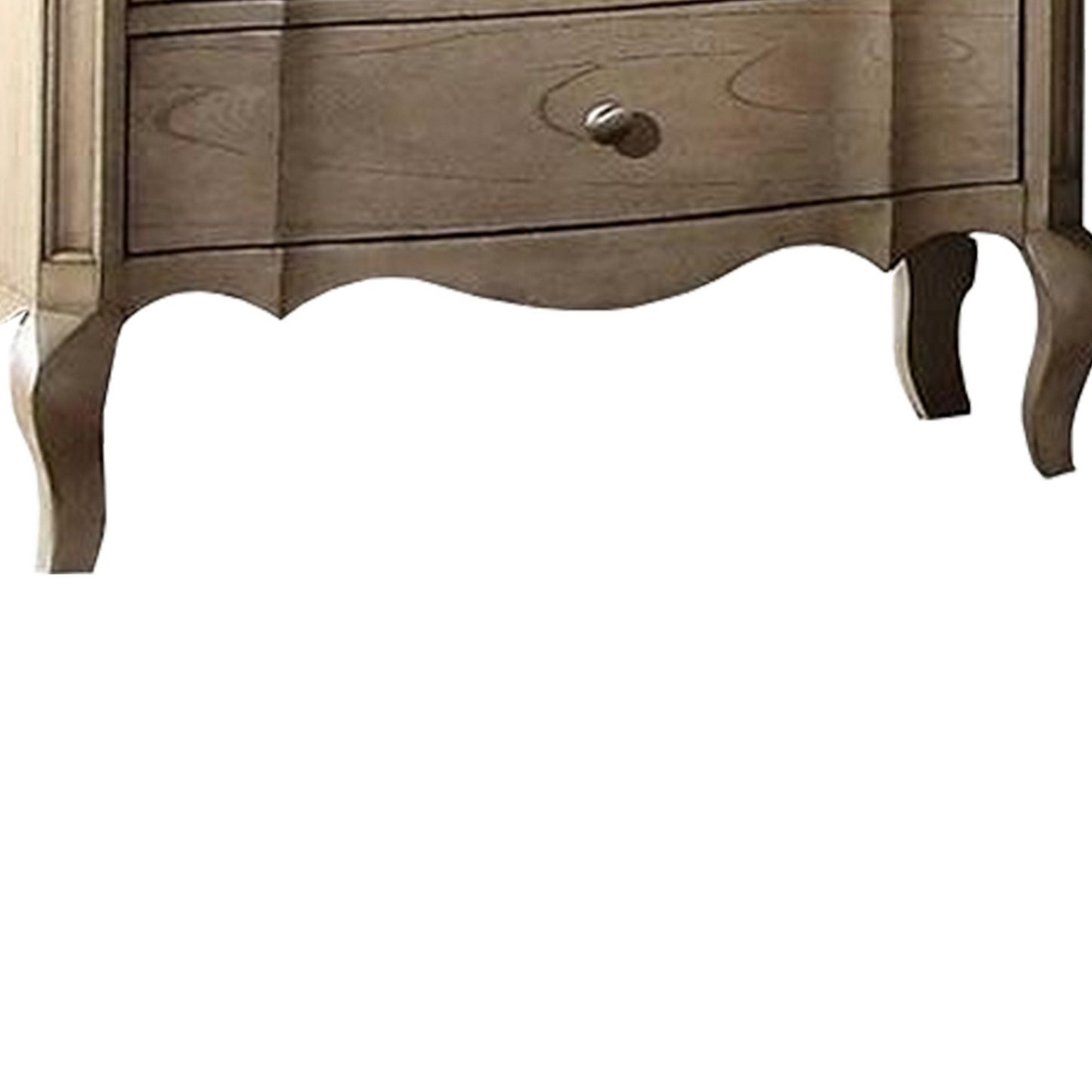 3 Drawer Nightstand With Cabriole Legs, Taupe Brown By Benzara | Nightstands |  Modishstore  - 4