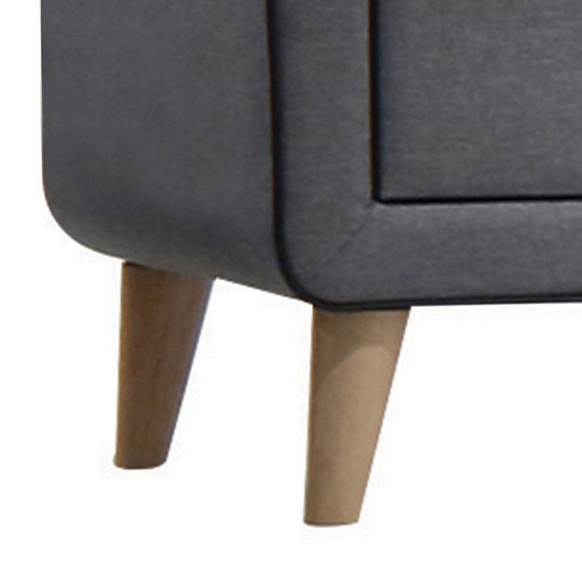Transitional Style Wood And Fabric Upholstery Nightstand With 2 Drawers, Gray By Benzara | Nightstands |  Modishstore  - 5