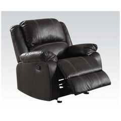 Metal And Leatherette Rocker Recliner With Cushioned Armrests, Black By Benzara