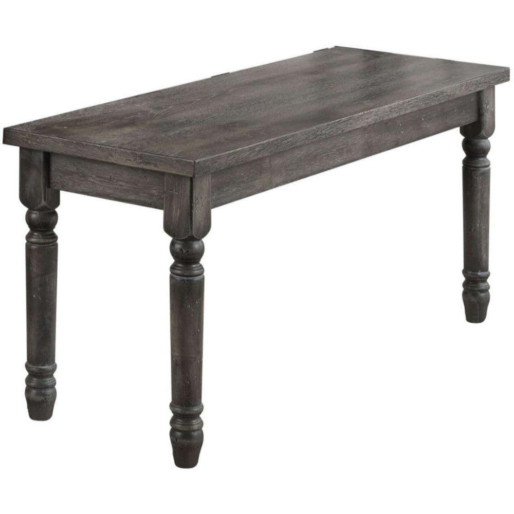 Transitional Style Wood Bench With Turned Legs, Gray By Benzara | Benches |  Modishstore 