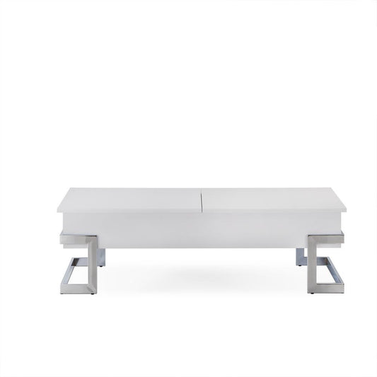 Wooden Coffee Table With Lift Top Storage Space, White By Benzara | Coffee Tables |  Modishstore 