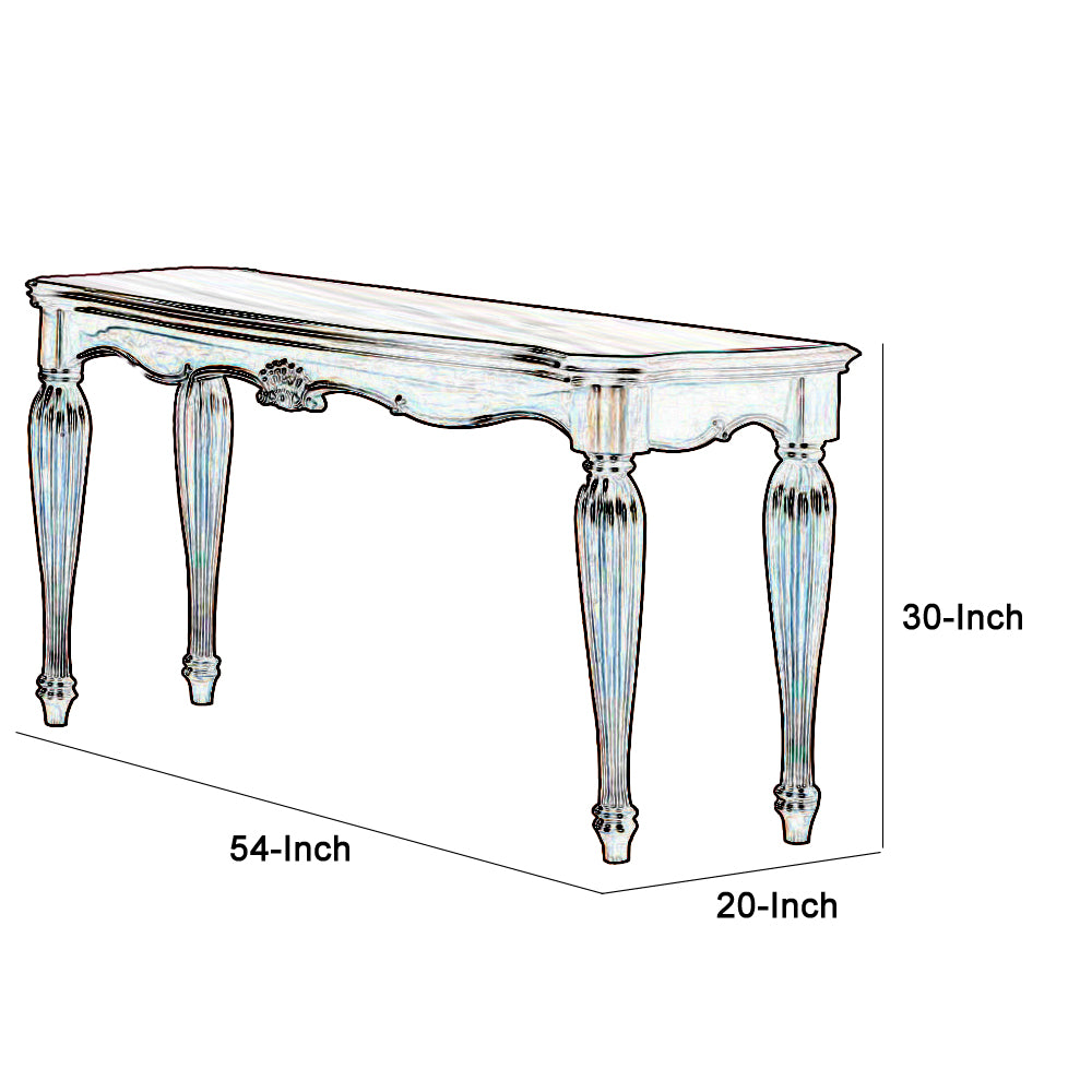 Wooden Sofa Table With Carved Details, Cherry Brown By Benzara | Lounge Chairs |  Modishstore  - 5